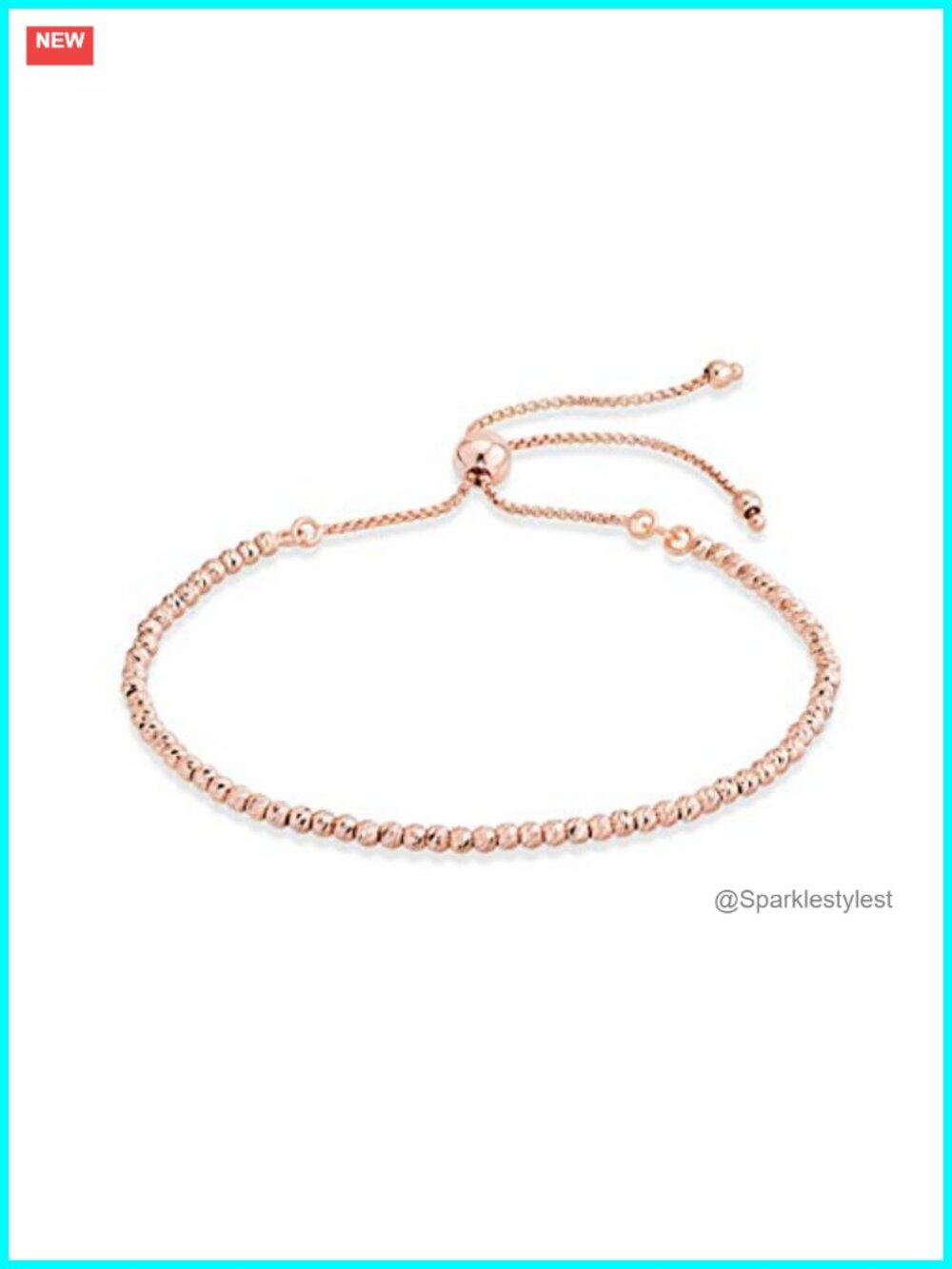 Sterling Silver 18K Gold Plated Adjustable Bolo Bead Ball Bracelet for Women